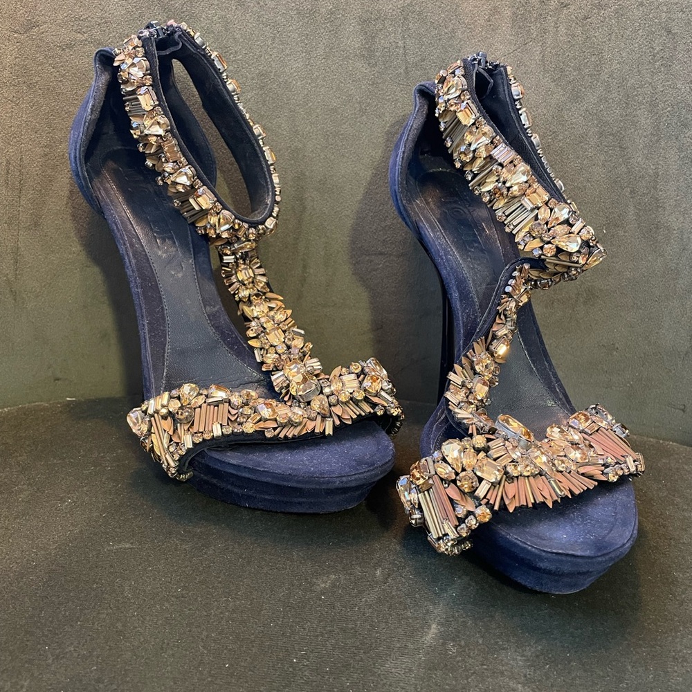 Alexander McQueen Embellished Sandal Heel